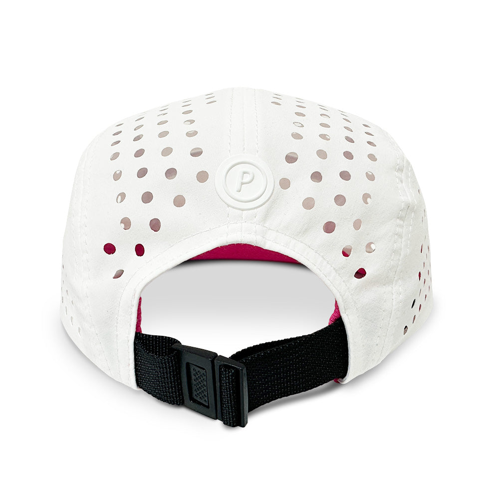 White 5-Panel Camper Cycling and Running Cap