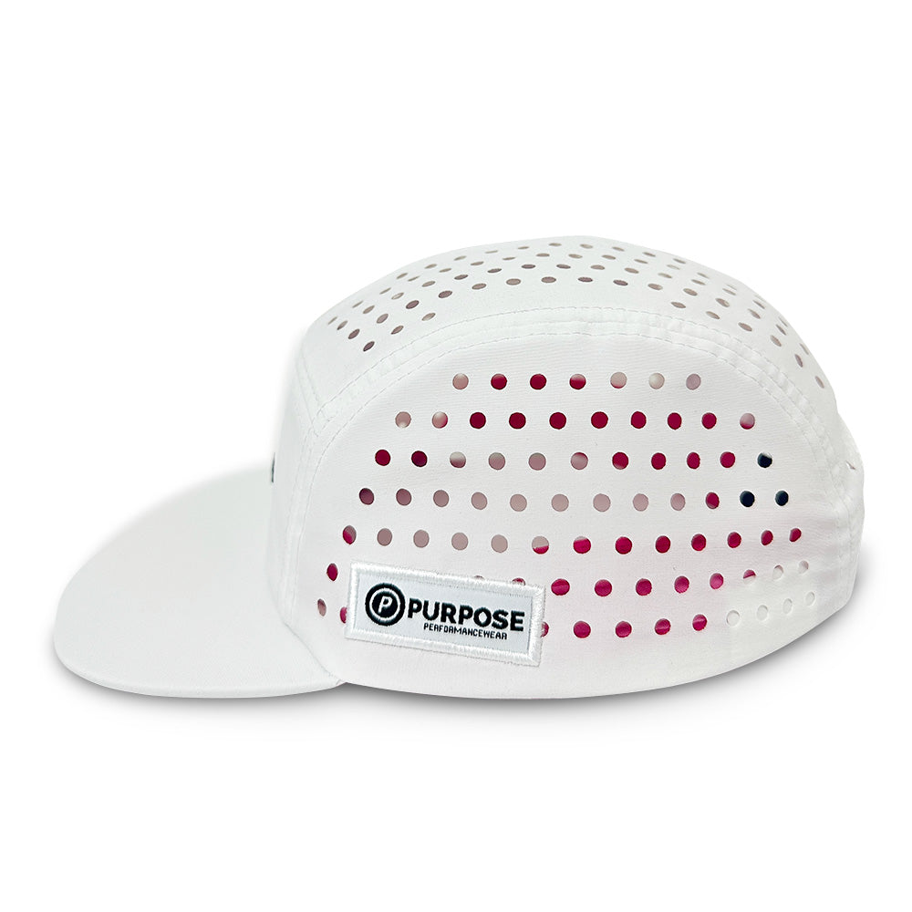 White 5-Panel Camper Cycling and Running Cap