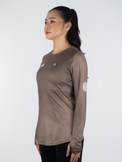 Women Hypermesh ELITE Long Sleeve Running T-Shirt LT (Terracotta Brown)