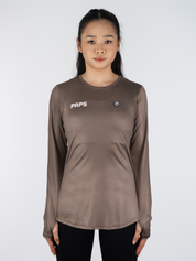 Women Hypermesh ELITE Long Sleeve Running T-Shirt LT (Terracotta Brown)