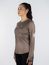 Women Hypermesh ELITE Long Sleeve Running T-Shirt (Terracotta Brown)
