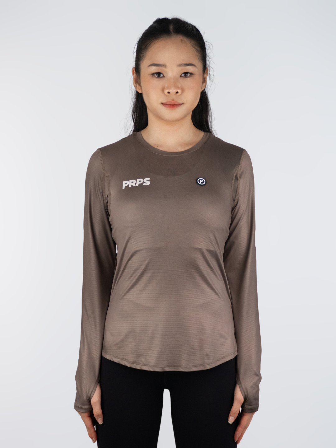 Women Hypermesh ELITE Long Sleeve Running T-Shirt (Terracotta Brown)