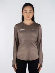 Women Hypermesh ELITE Long Sleeve Running T-Shirt (Terracotta Brown)
