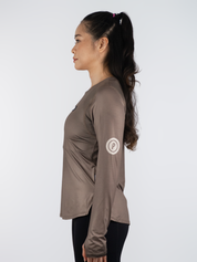 Women Hypermesh ELITE Long Sleeve Running T-Shirt (Terracotta Brown)